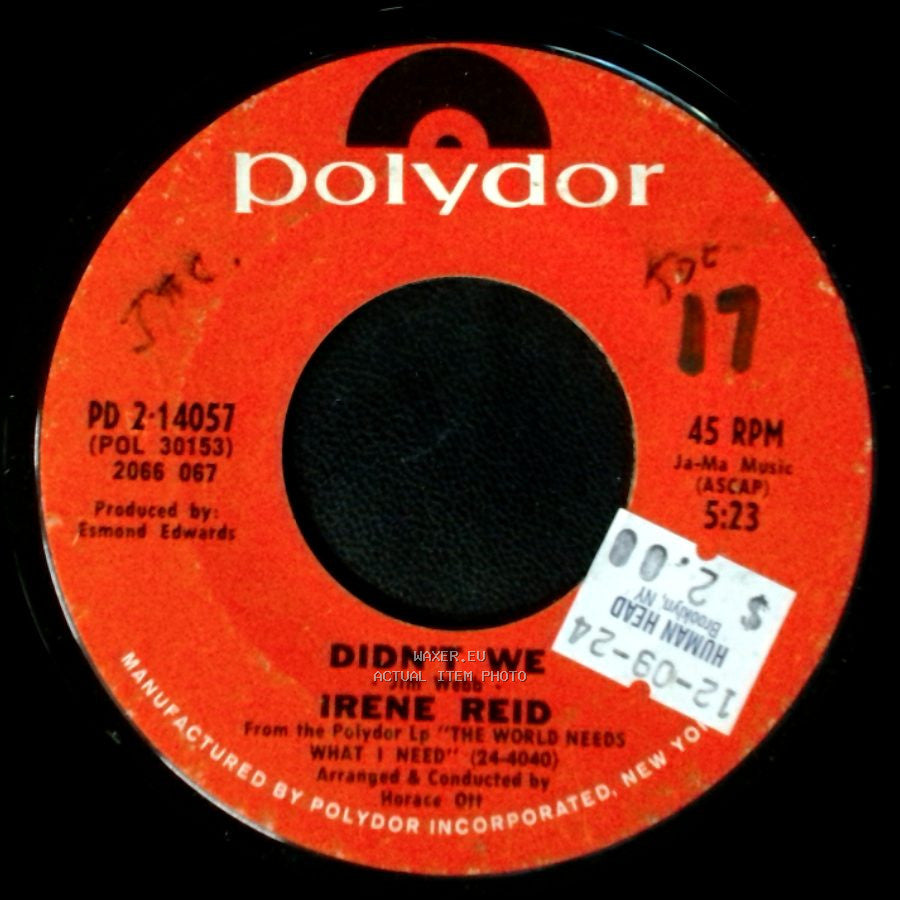 Irene Reid - Hi-De-Ho (That Old Sweet Roll) / Didn't We side B