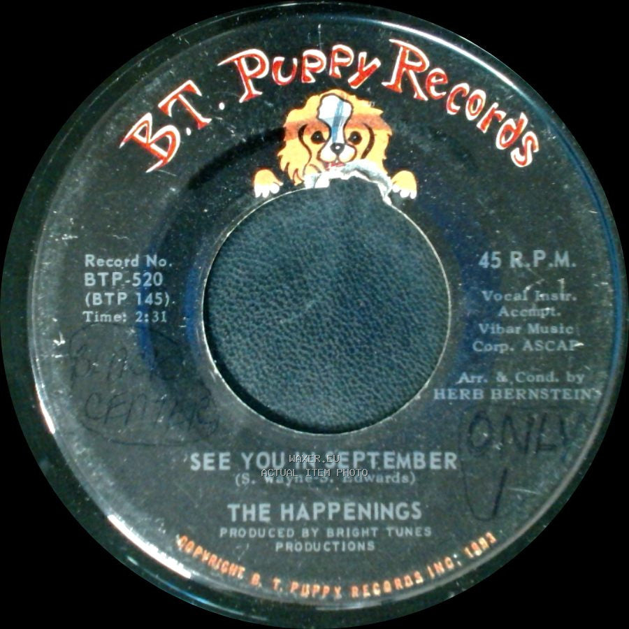 The Happenings - See You In September / He Thinks He's A Hero side A