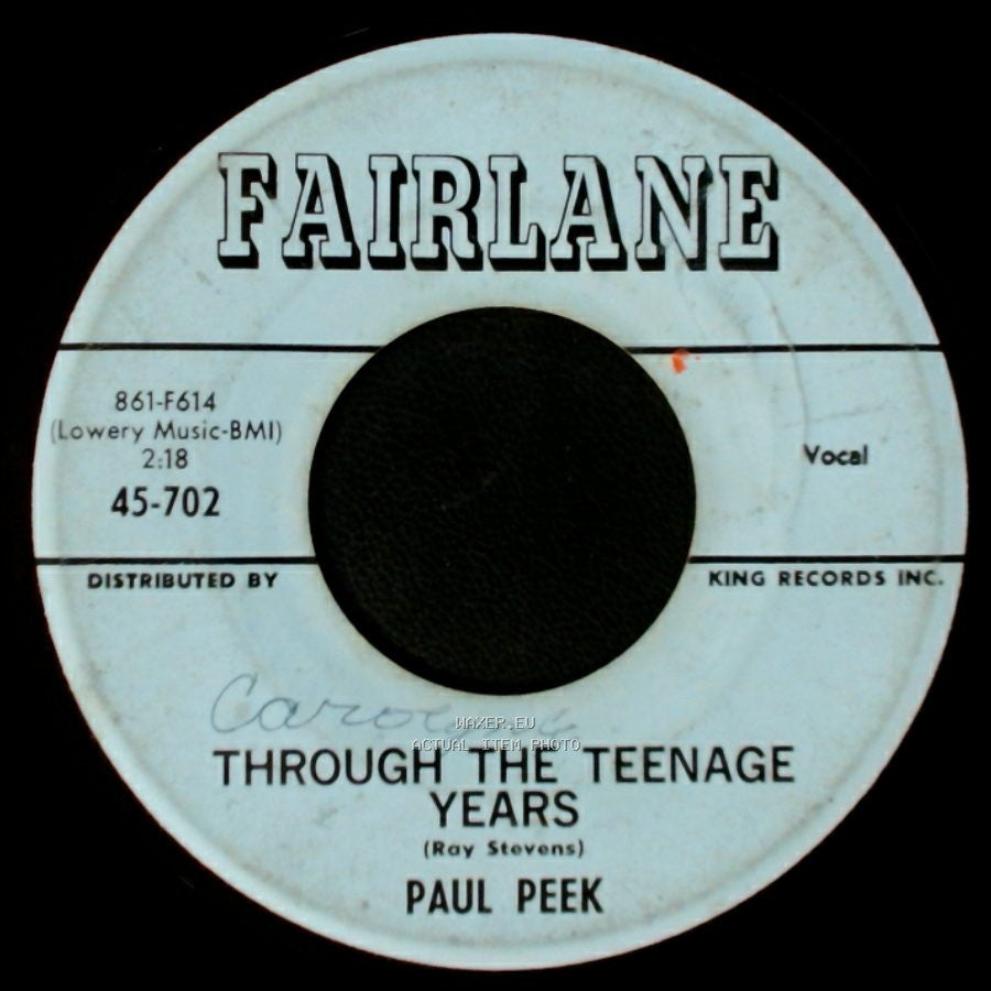 Paul Peek - Brother-In-Law (He's A Moocher) / Through The Teenage Years side B