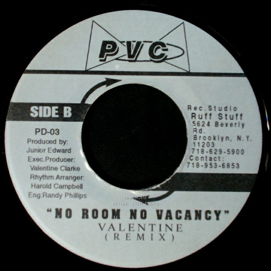 Valentine - No Room No Vacancy / No Room No Vacancy (Remix) side B
