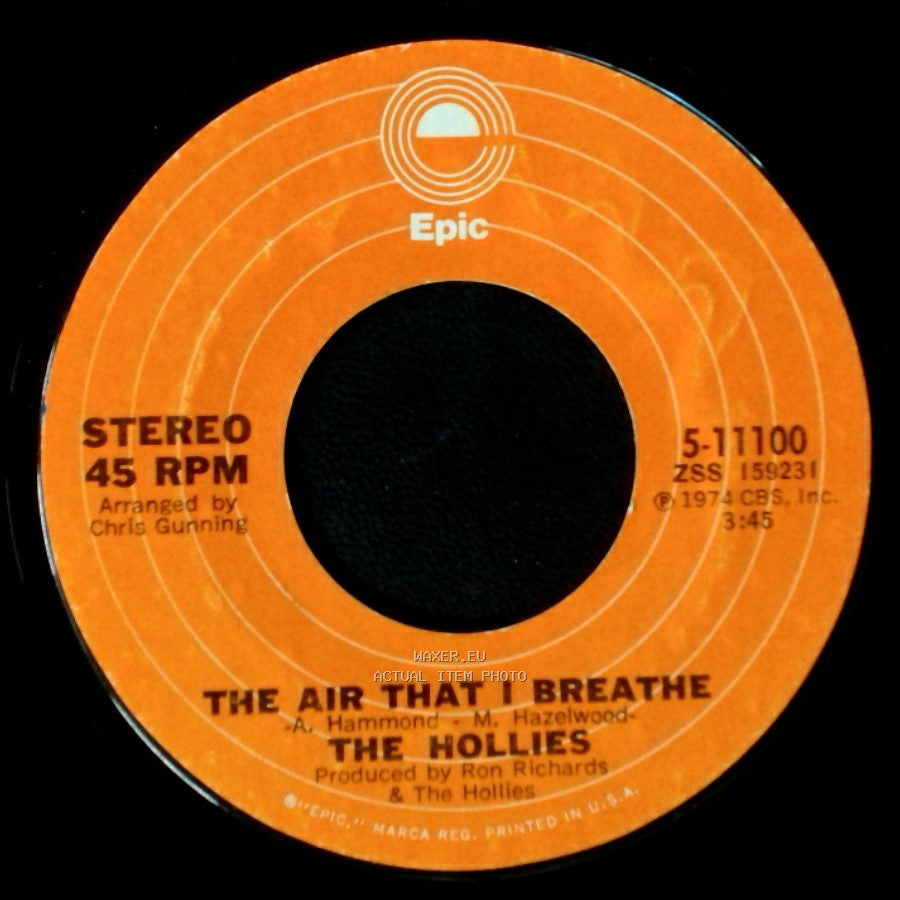 The Hollies - No More Riders / The Air That I Breathe side B