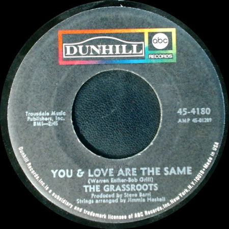 The Grassroots - Lovin' Things / You & Love Are The Same side B