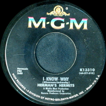 Herman's Hermits - Can't You Hear My Heartbeat / I Know Why side B