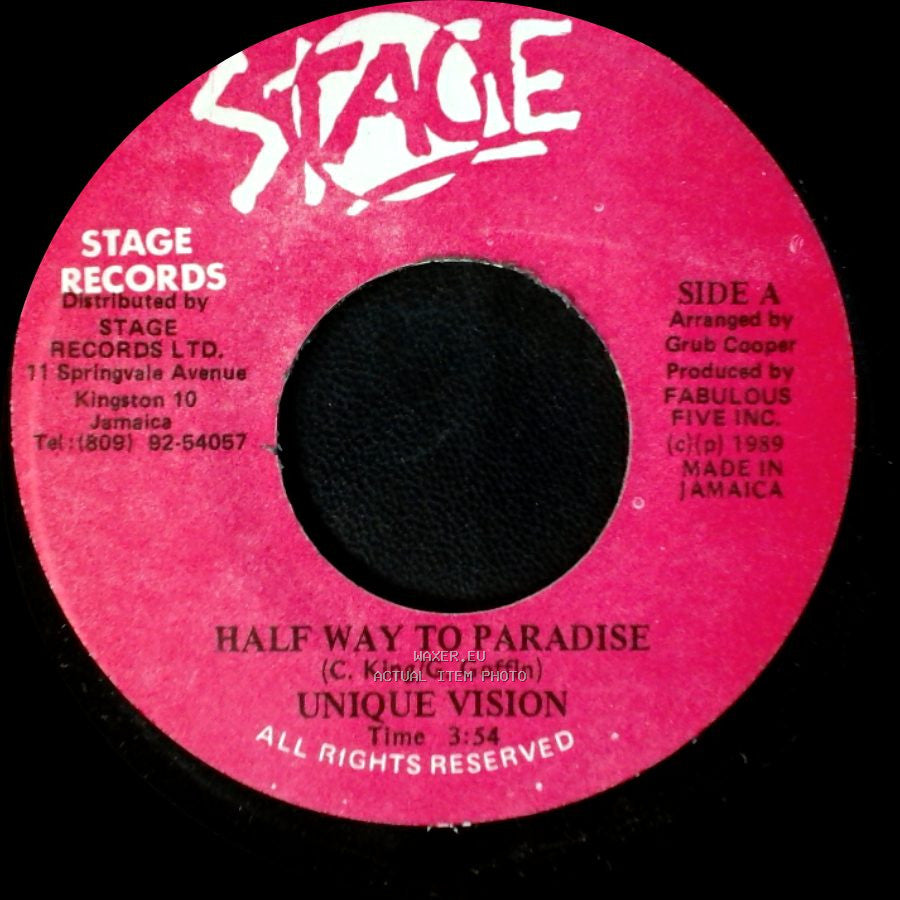 Unique Vision - Half Way To Paradise / No Tie Me Out side A