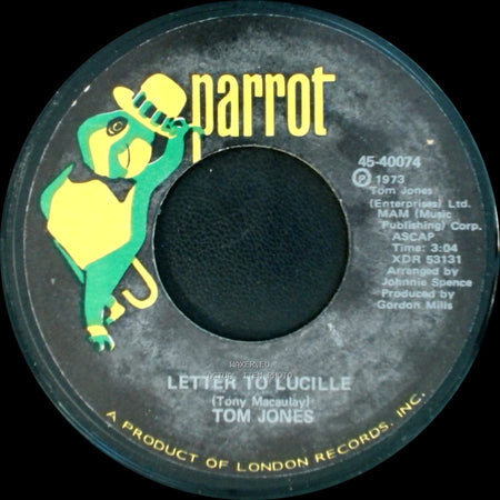 Tom Jones - Thank The Lord / Letter To Lucille side B