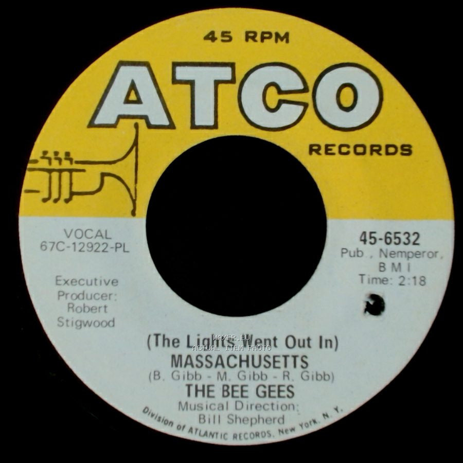 The Bee Gees - Sir Geoffrey Saved The World / (The Lights Went Out In) Massachusetts side B