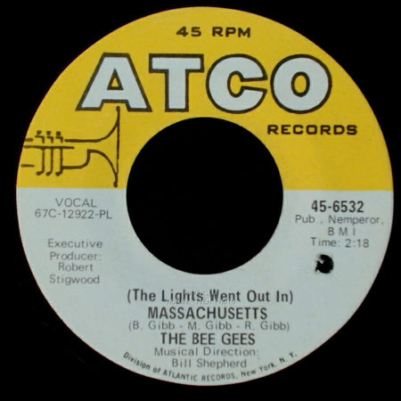 The Bee Gees - Sir Geoffrey Saved The World / (The Lights Went Out In) Massachusetts side B