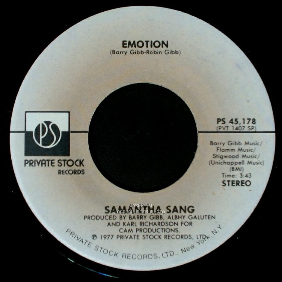 Samantha Sang - Emotion / When Love Is Gone side A
