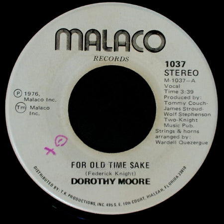 Dorothy Moore - Daddy's Eyes / For Old Time Sake side B