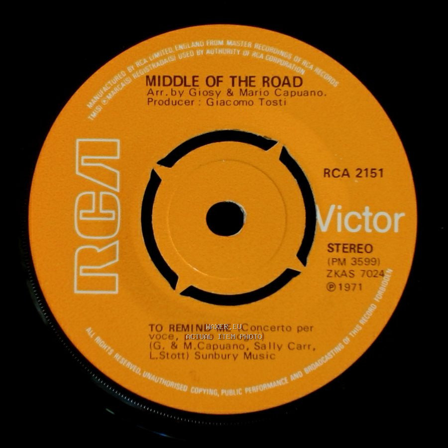 Middle Of The Road - To Remind Me / Soley Soley side A