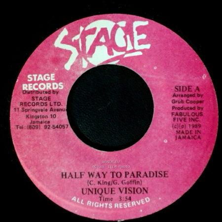 Unique Vision - Half Way To Paradise / No Tie Me Out side A