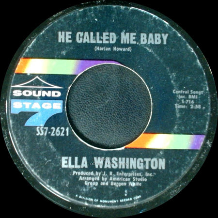 Ella Washington - You're Gonna Cry, Cry, Cry / He Called Me Baby side B