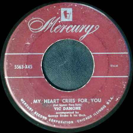Vic Damone - Music By The Angels / My Heart Cries For You side B