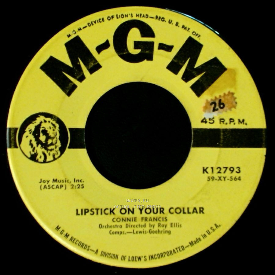 Connie Francis - Frankie / Lipstick On Your Collar side B