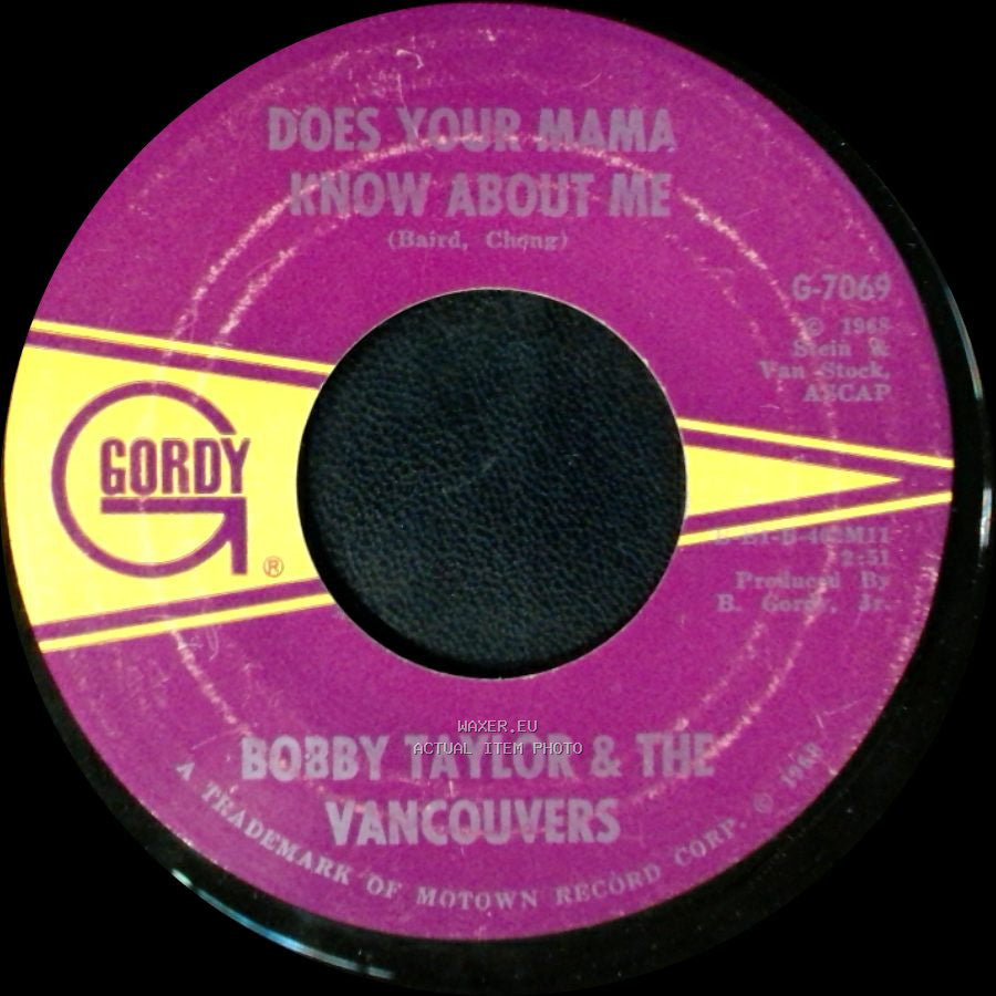 Bobby Taylor & The Vancouvers - Fading Away / Does Your Mama Know About Me side B