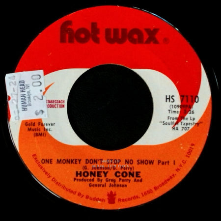 Honey Cone - One Monkey Don't Stop No Show Part Ii / One Monkey Don't Stop No Show Part I side B