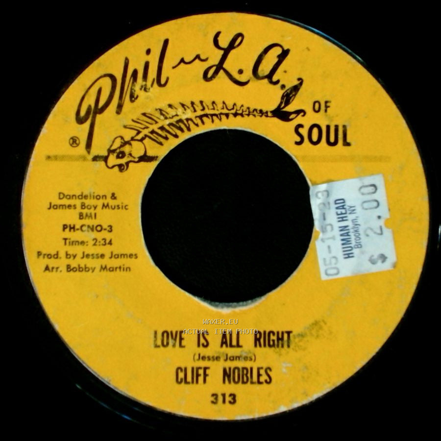 Cliff Nobles / Cliff Nobles & Co. - Love Is All Right / The Horse (Instrumental) side A