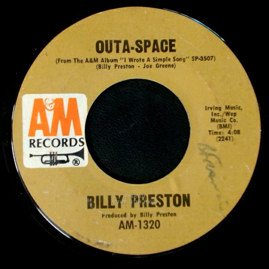 Billy Preston - I Wrote A Simple Song / Outa-Space side B