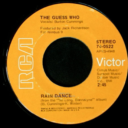 The Guess Who - Rain Dance / One Divided side A