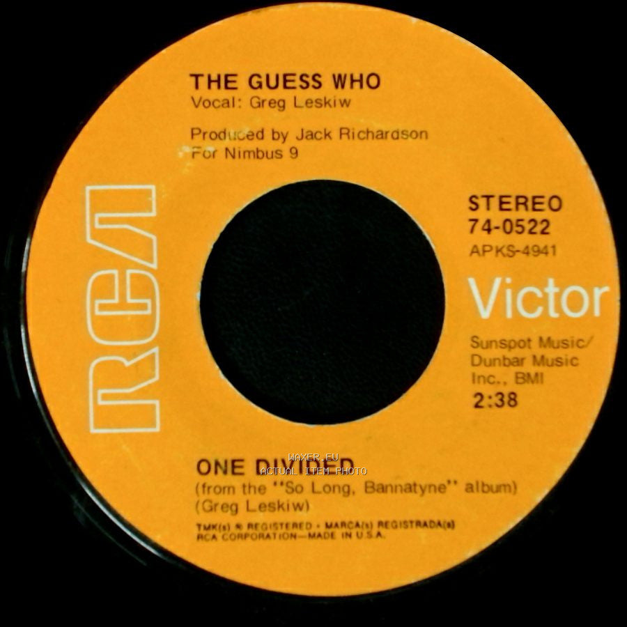 The Guess Who - Rain Dance / One Divided side B