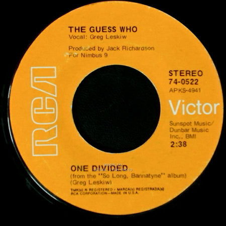 The Guess Who - Rain Dance / One Divided side B