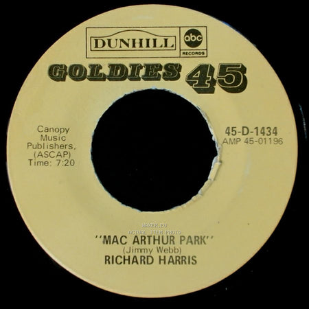 Richard Harris - The Yard Went On Forever / Mac Arthur Park side B