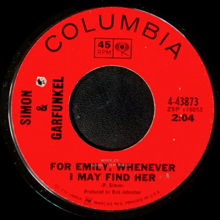 Simon & Garfunkel - A Hazy Shade Of Winter / For Emily, Whenever I May Find Her side B