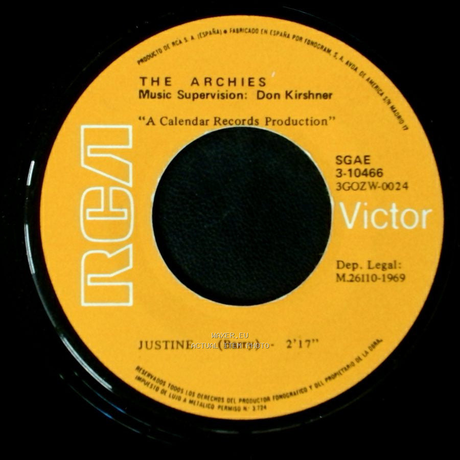 The Archies - Jingle Jangle / Justine side B