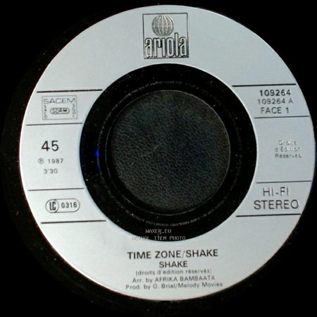 Afrika Bambaataa / Time Zone/Shake - Shake The Drums / Shake side B