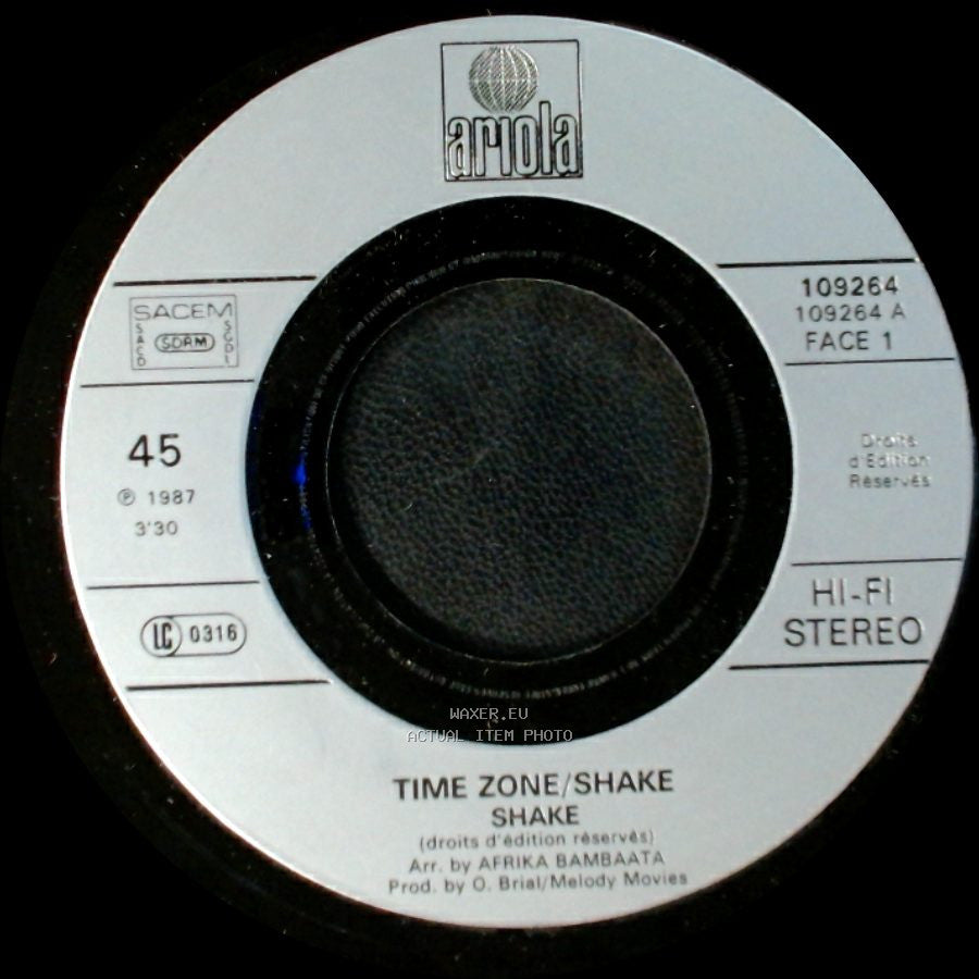 Afrika Bambaataa / Time Zone/Shake - Shake The Drums / Shake side B