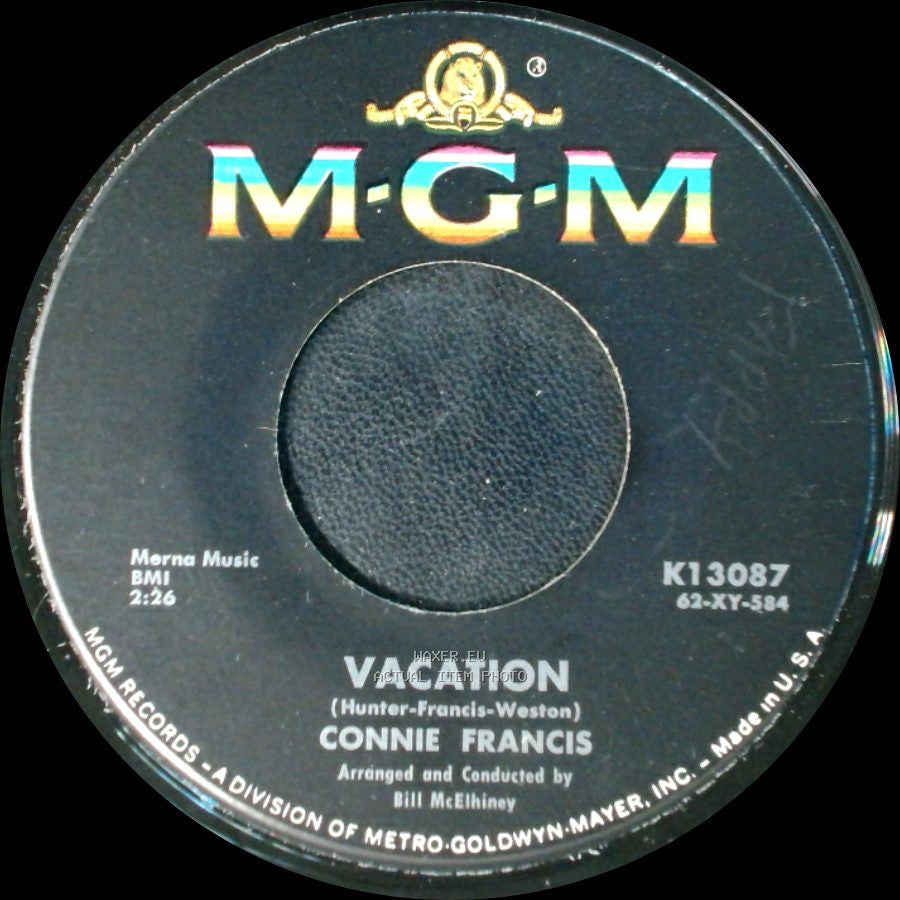 Connie Francis - The Biggest Sin Of All / Vacation side B