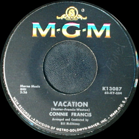 Connie Francis - The Biggest Sin Of All / Vacation side B