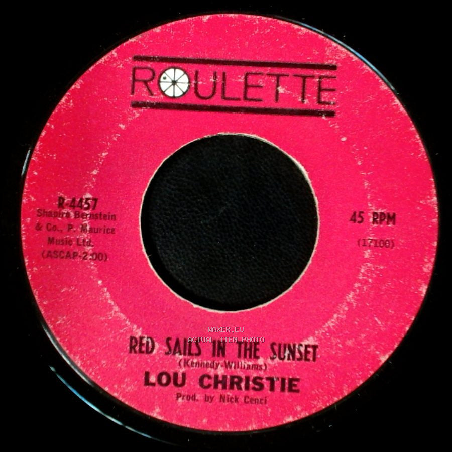 Lou Christie - The Gypsy Cried / Red Sails In The Sunset side B