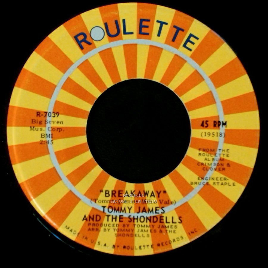 Tommy James And The Shondells - Sweet Cherry Wine / Breakaway side B
