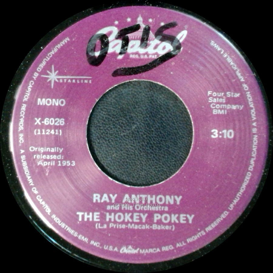 Ray Anthony And His Orchestra - The Hokey Pokey / The Bunny Hop side A