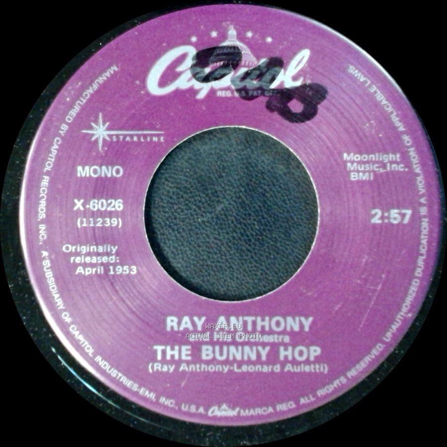 Ray Anthony And His Orchestra - The Hokey Pokey / The Bunny Hop side B