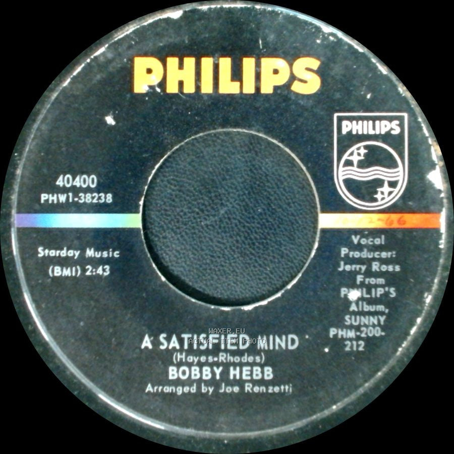 Bobby Hebb - Love Love Love / A Satisfied Mind side B