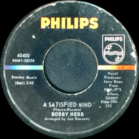 Bobby Hebb - Love Love Love / A Satisfied Mind side B