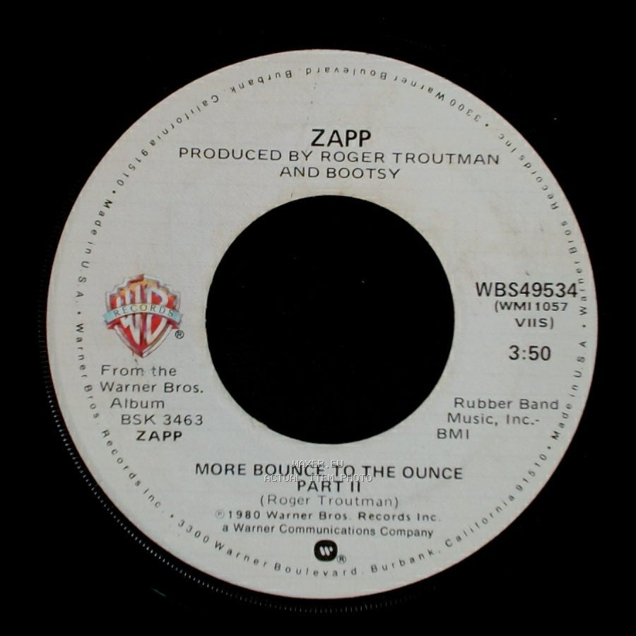 Zapp - More Bounce To The Ounce Part Ii / More Bounce To The Ounce Part I side A
