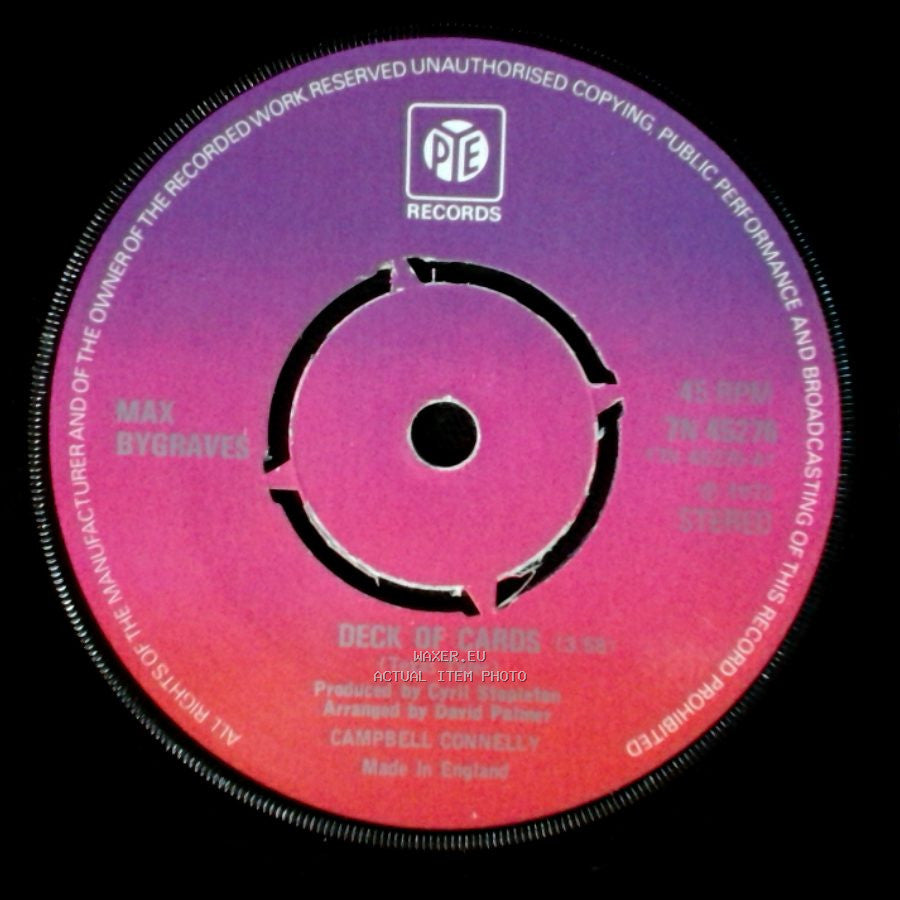 Max Bygraves - The Happy Song / Deck Of Cards side B