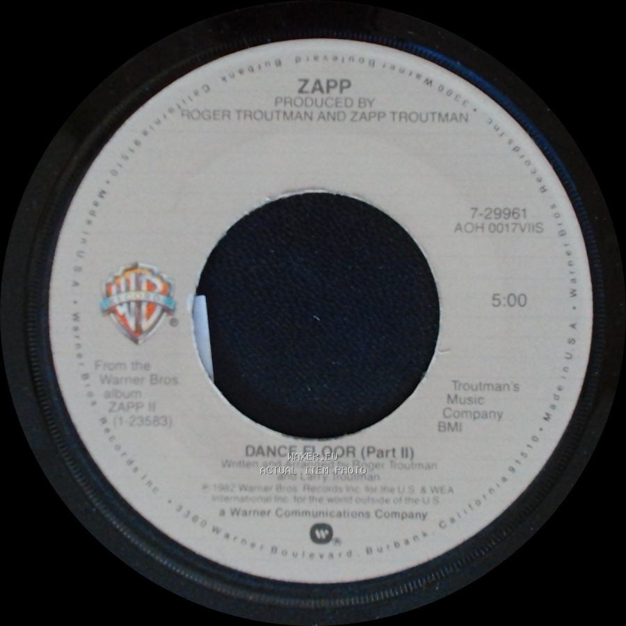 Zapp - Dance Floor (Part Ii) / Dance Floor (Part I) side A