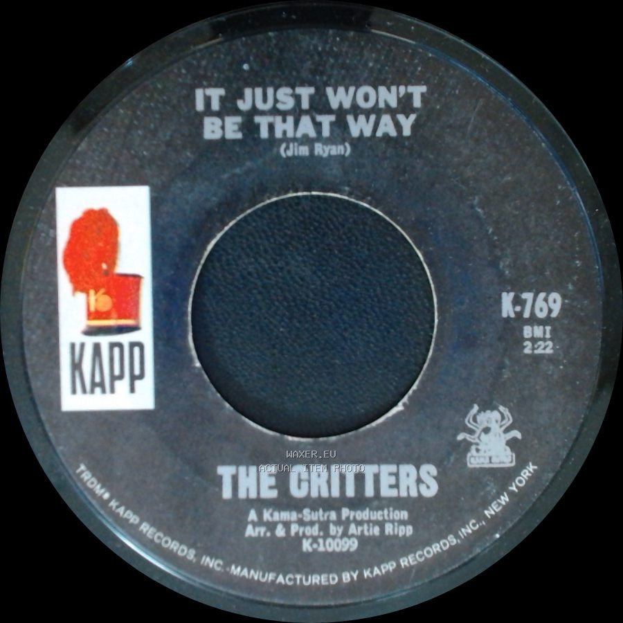 The Critters - It Just Won't Be That Way / Mr. Dieingly Sad side A