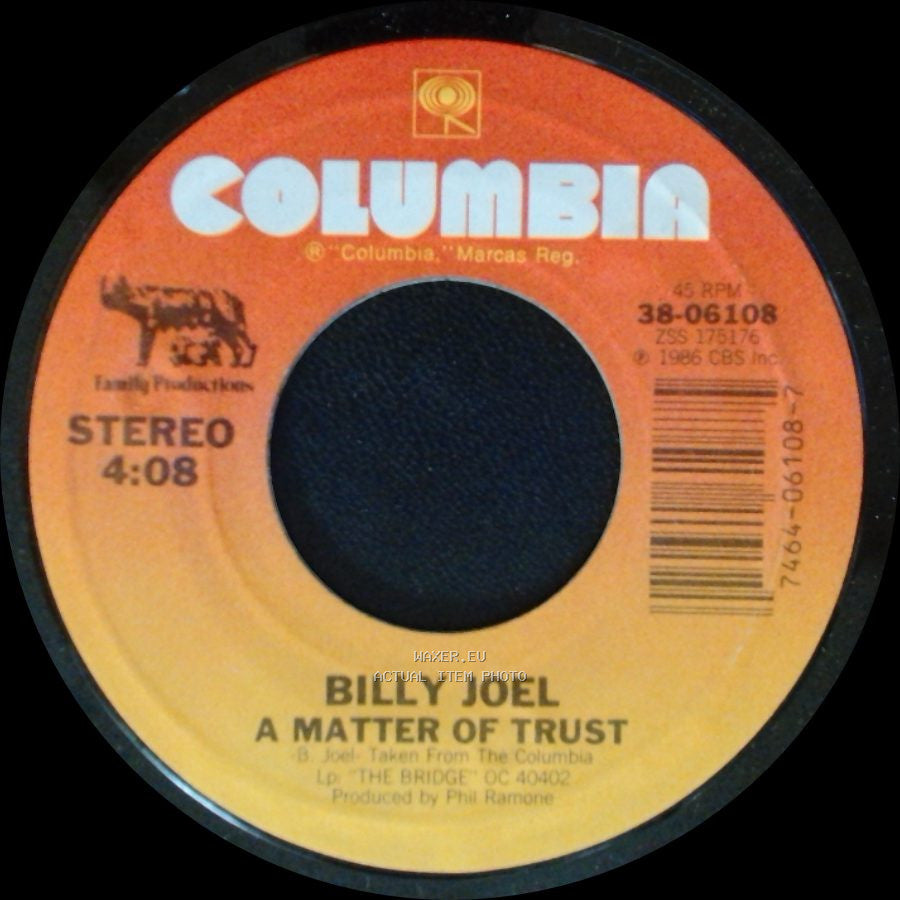 Billy Joel - A Matter Of Trust / Getting Closer side A