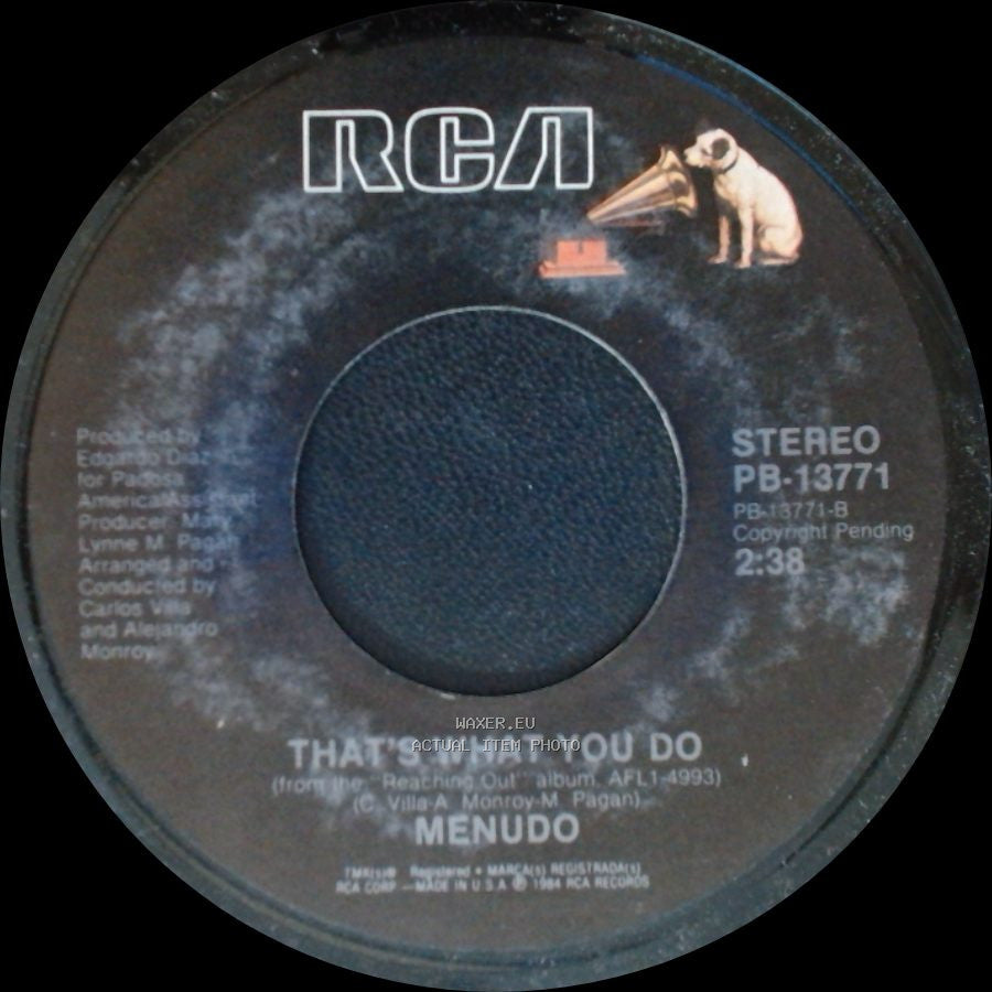 Menudo - If You're Not Here (By My Side) / That's What You Do side B