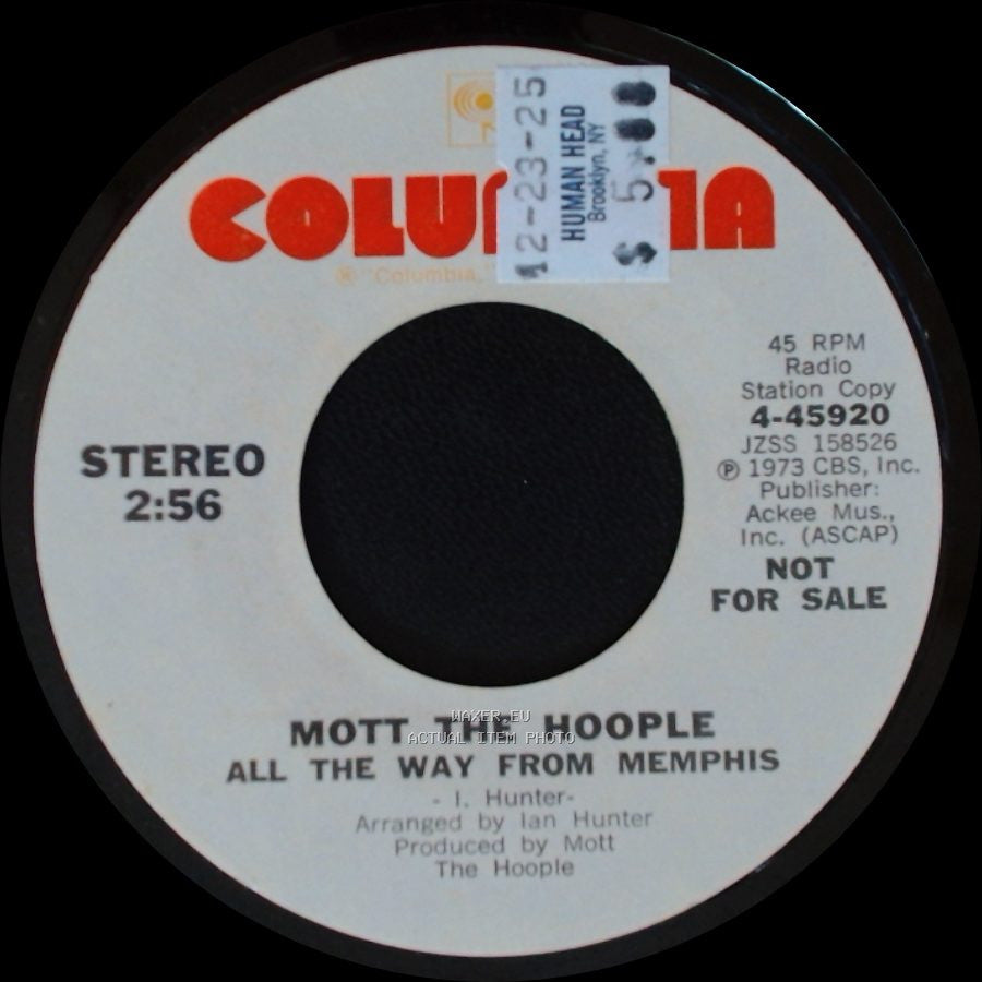 Mott The Hoople - All The Way From Memphis / All The Way From Memphis side B