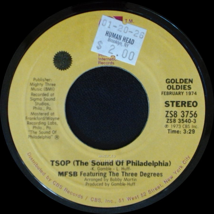 Mfsb Featuring The Three Degrees - Love Is The Message / Tsop (The Sound Of Philadelphia) side B