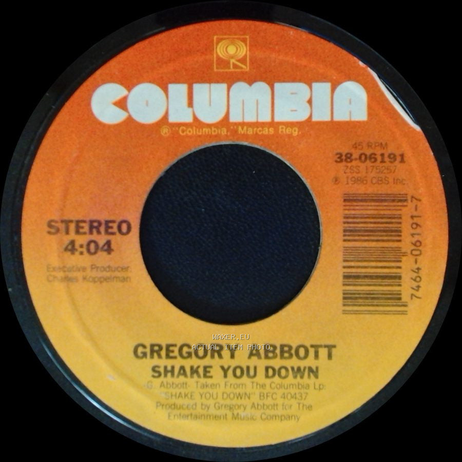 Gregory Abbott - Shake You Down / Wait Until Tomorrow side A