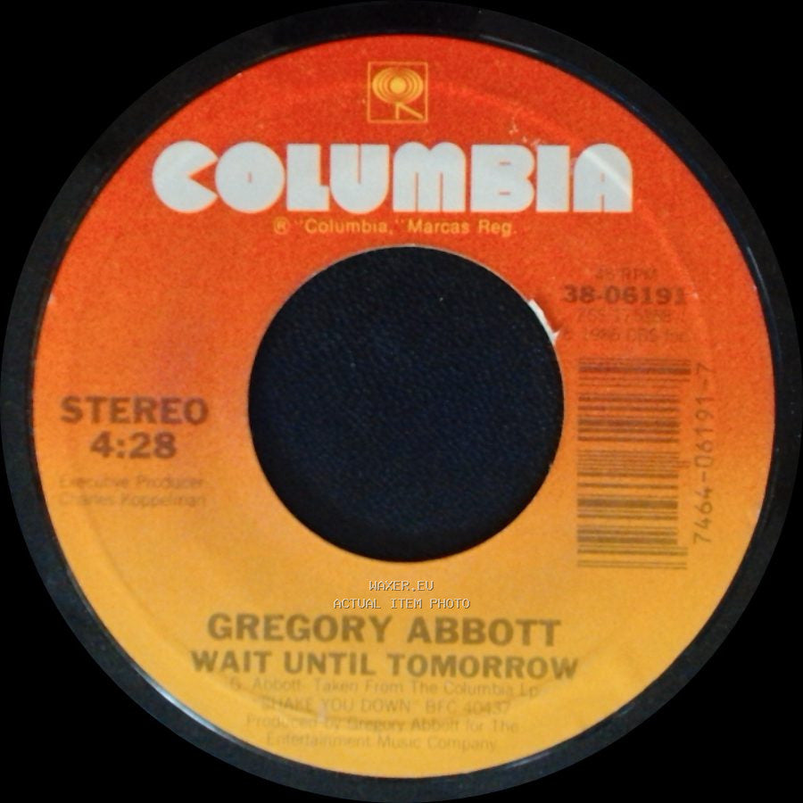 Gregory Abbott - Shake You Down / Wait Until Tomorrow side B