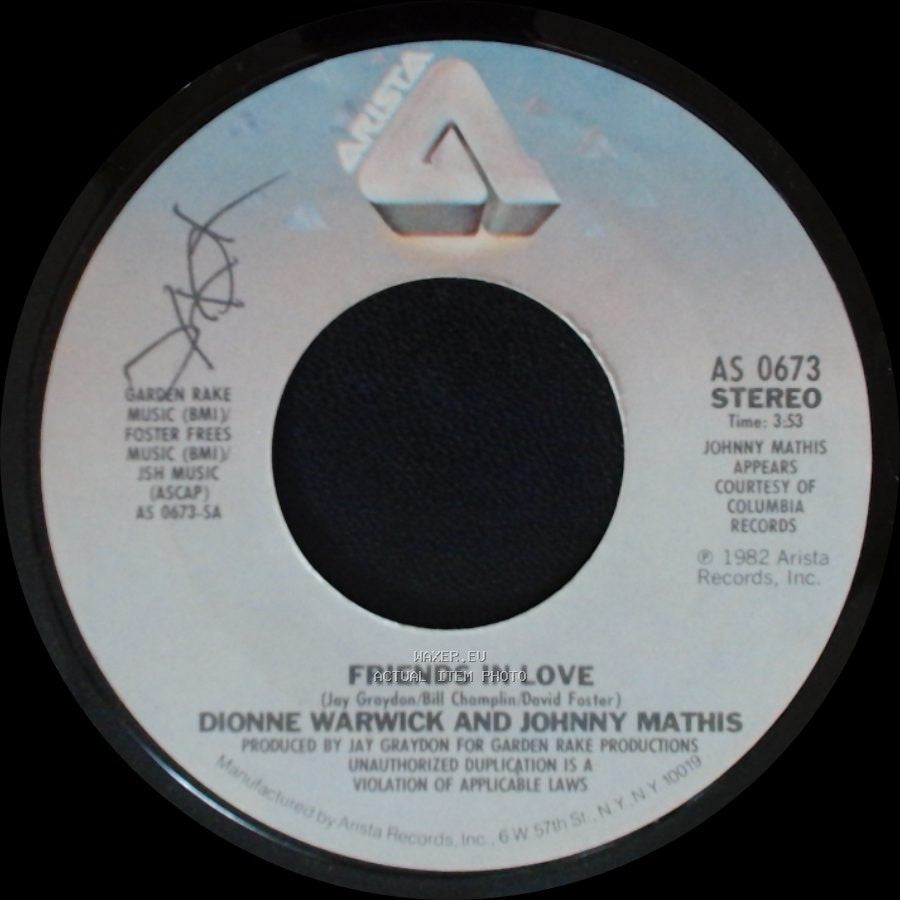 Dionne Warwick / Dionne Warwick And Johnny Mathis - What Is This / Friends In Love side B