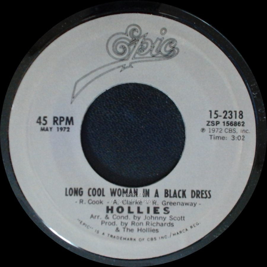 Hollies - Long Dark Road / Long Cool Woman In A Black Dress side B